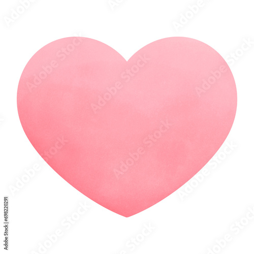 Cute pink heart shape watercolour hand drawing
