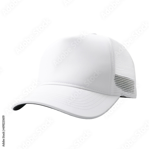White Trucker Hat isolated on white or transparent background