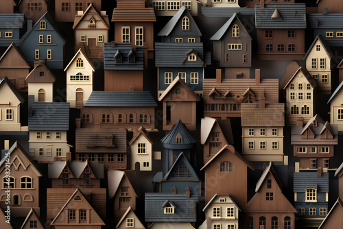 Wooden bauhaus modern city ...