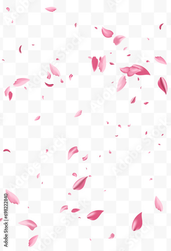 Red Floral Flying Vector Transparent Background.