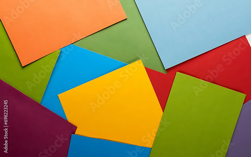 Abstract background made of colored paper sheets can be used as a background