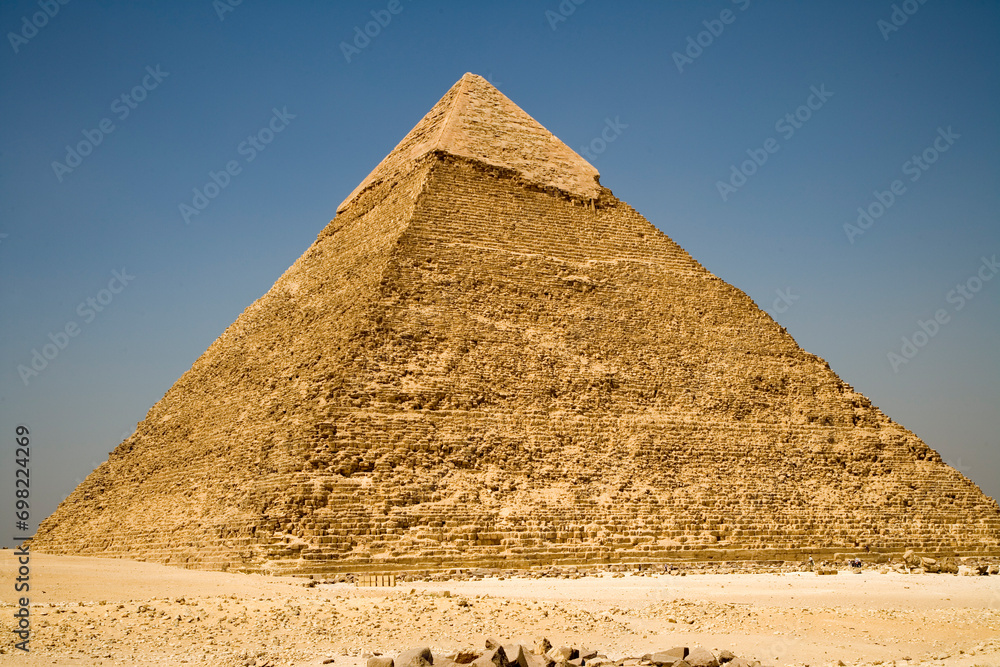 Egypt Giza pyramid of Khafre on a sunny autumn day Egypt Giza pyramid of Khafre on a sunny autumn day