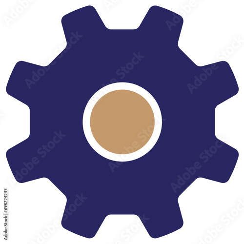 Blue brown-colored curved Setting Icon