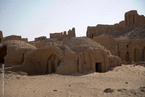 Egypt oasis Kharga ruins of an ancient Coptic church on a sunny autumn day photo