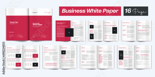 Corporate White Paper Template Red White Paper Layout White Paper Design