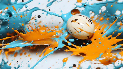 Colorful abstract oil paint...