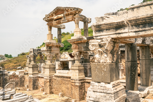 Ancient city Ephesus in Turkey, ruins in the ancient Greek city in Selcuk, Izmir Province