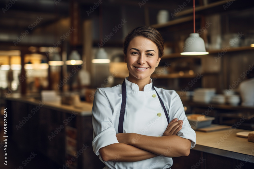Fototapeta premium portrait of a smiling female chef