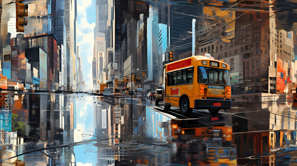 Colorful abstract oil painting art city background in expressionism style. Texture canvas and oil paint. Colorful abstract oil painting art city background in expressionism style. Texture canvas and oil paint.