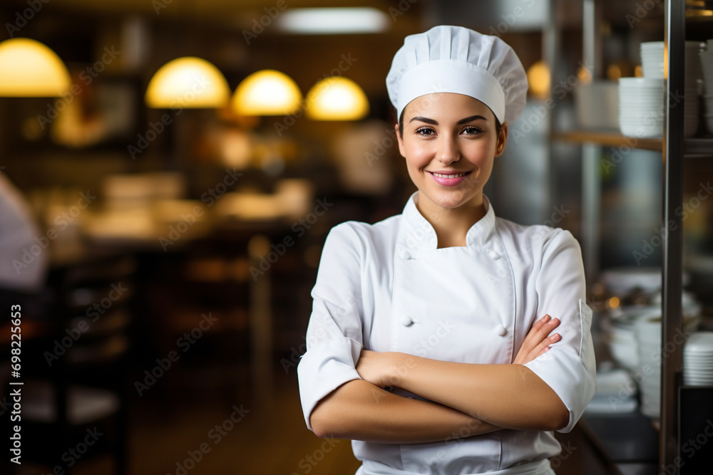 portrait of a smiling female chef