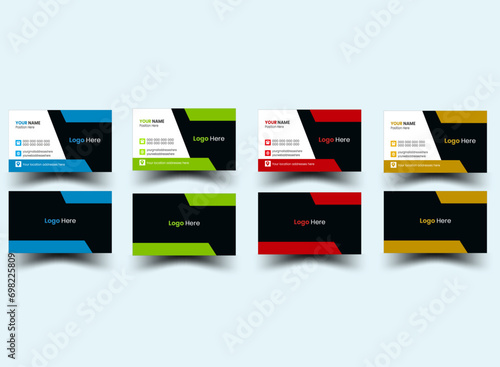  Business cards Modern business cards templates.Business card template design with front and back presentation. modern Luxury Business card design template. business  visiting card design with   compa