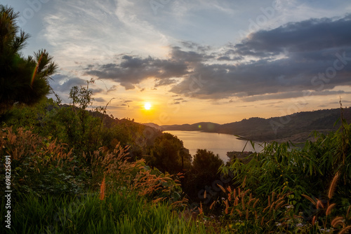 calm sunset over the lake