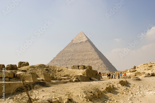 Egypt Cairo Giza pyramid of Cheops on a sunny autumn day