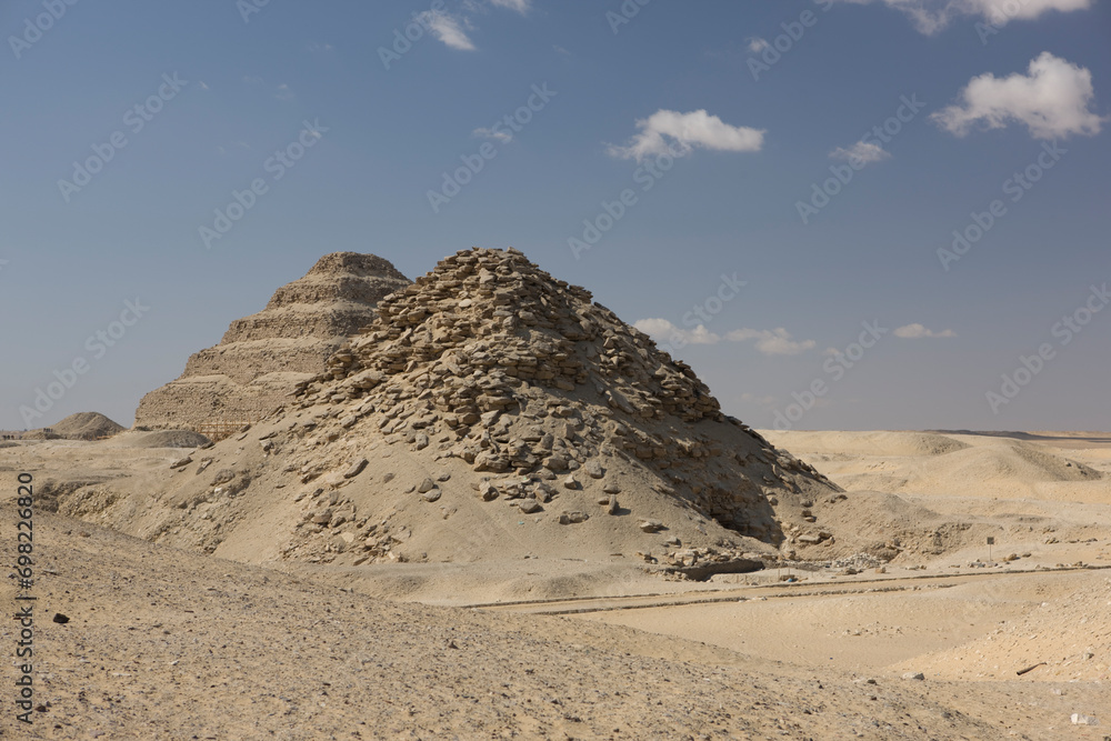 Egypt Saqqara pyramid of Userkaf on a sunny autumn day Egypt Saqqara pyramid of Userkaf on a sunny autumn day
