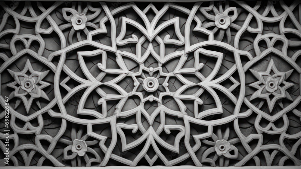 ornamental designs typical of Arabic architecture, specifically found in mosques ornamental designs typical of Arabic architecture, specifically found in mosques
