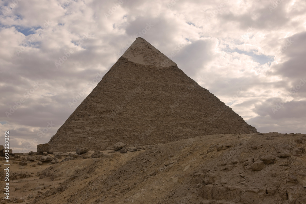 Egypt Cairo Giza Pyramid of Khafre on a sunny autumn day Egypt Cairo Giza Pyramid of Khafre on a sunny autumn day