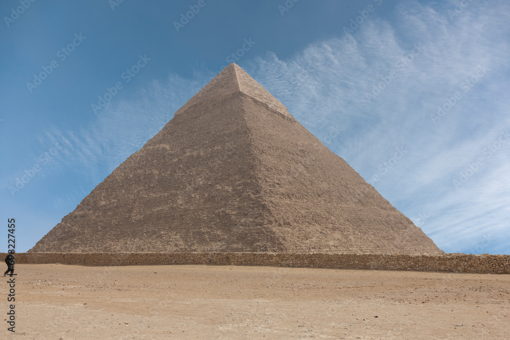 Egypt Cairo Giza Pyramid of Khafre on a sunny autumn day