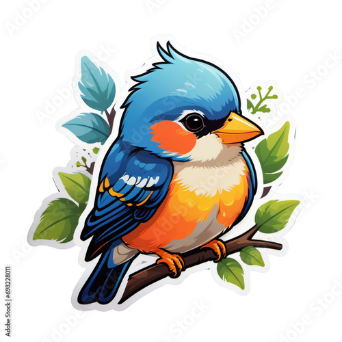 cute little bird sticker illustration photo