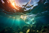 Blue underwater background sea and ocean marine life