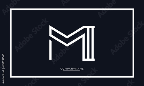 Alphabet letters MI or IM logo monogram