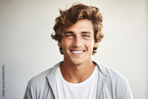 Young man with smile on his face. Suitable for various uses. © vefimov