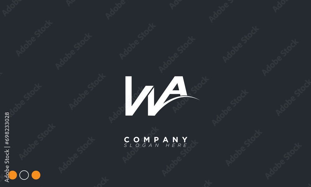 WA Alphabet letters Initials Monogram logo AW, W and A
