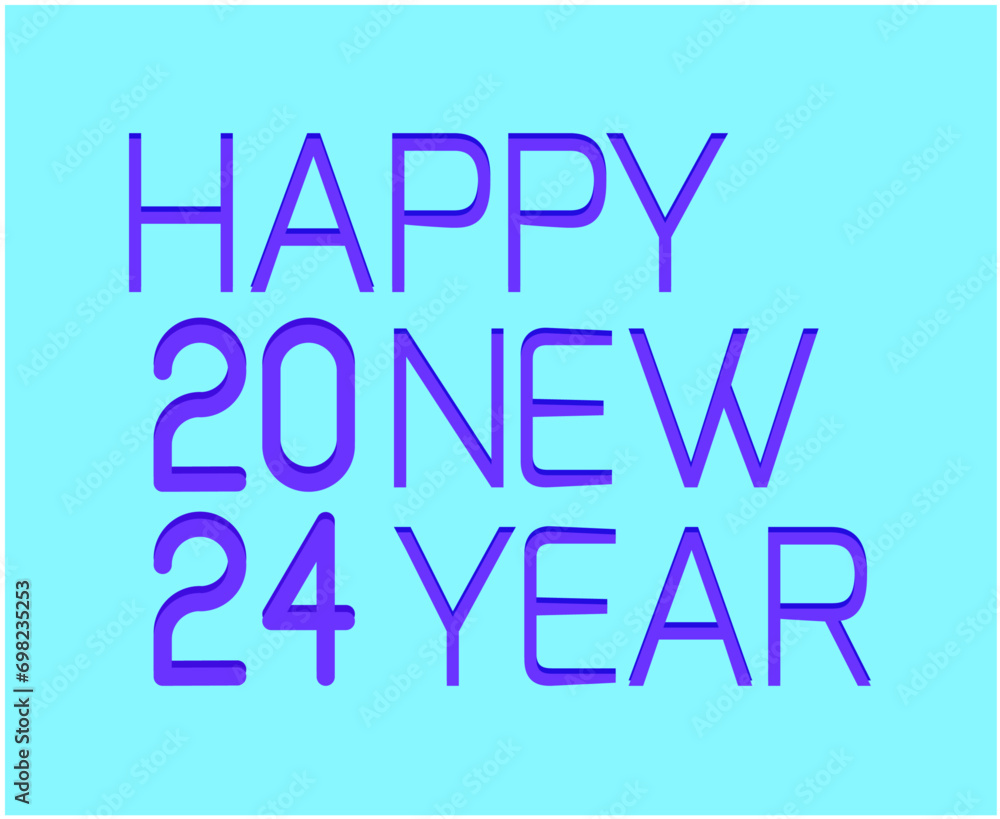 Happy New Year 2024 Abstract Purple Graphic Design Vector Logo Symbol Illustration With Cyan Background Happy New Year 2024 Abstract Purple Graphic Design Vector Logo Symbol Illustration With Cyan Background
