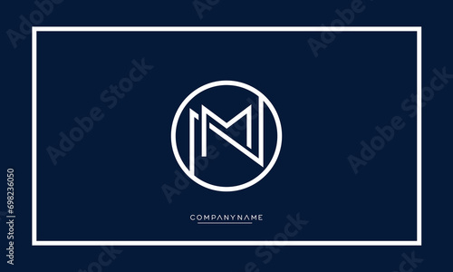 MN or NM Alphabet letters icon logo