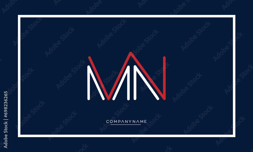 Fototapeta premium MN or NM Alphabet letters icon logo