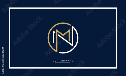 MN or NM Alphabet letters icon logo
