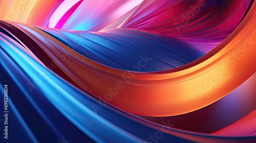 Wavy abstract background with gradient colours. A dynamic plastic form. Illustration for cover, card, postcard, interior design, banner, poster, brochure or presentation.