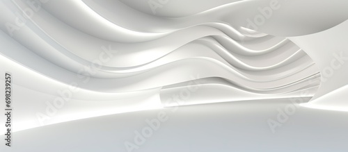 3D geometric abstract wave futuristic light white background. 3d tunnel background. Halway background. alleyway background. 