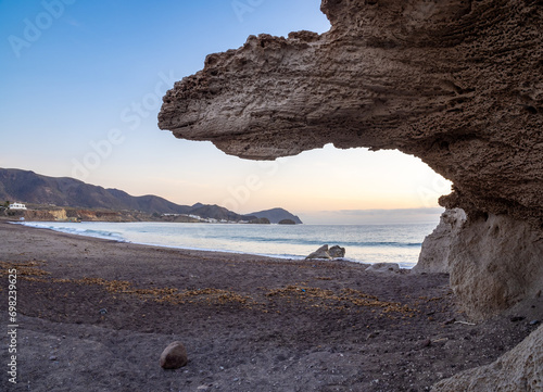 Curious Rocks in Los Escullos beach, Cabo de Gata, Spain