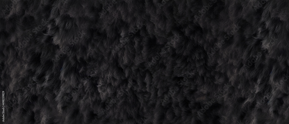 Fototapeta premium Long black fur. Seamless background or texture.