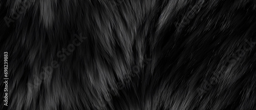 Long black fur. Seamless background or texture. © bravissimos