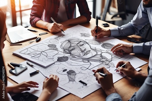 business team working together