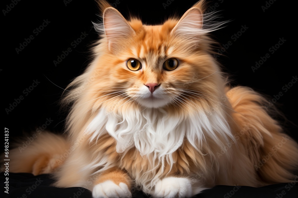 Beautiful cat. Purebred cat. Cat on a black background. Ginger cat Beautiful cat. Purebred cat. Cat on a black background. Ginger cat