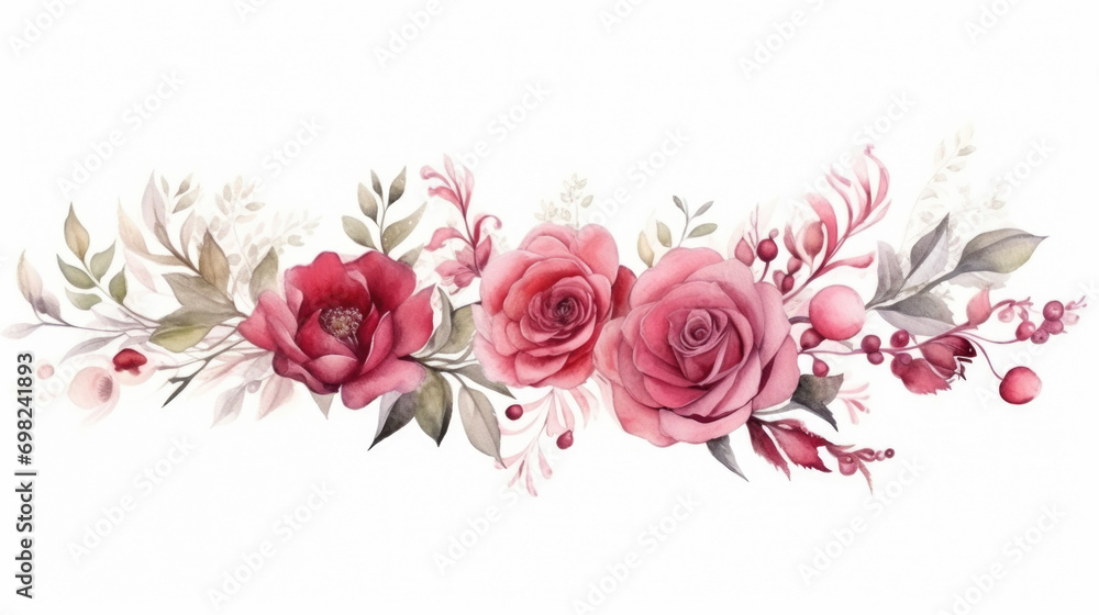 Beautiful watercolor painting of flowers on white background. Perfect for adding touch of nature to any project.