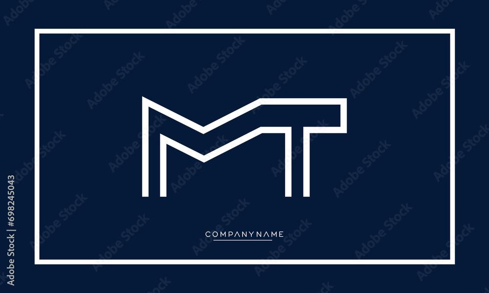 Alphabet letters MT or TM logo monogram Alphabet letters MT or TM logo monogram