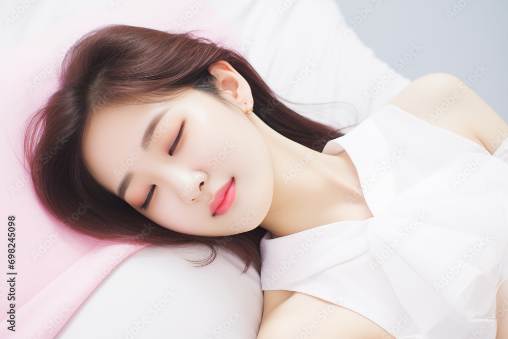 Unhappy sad girl suffering from fever and flu, blowing nose and sneezing in napkin, need treatment of illness Unhappy sad girl suffering from fever and flu, blowing nose and sneezing in napkin, need treatment of illness