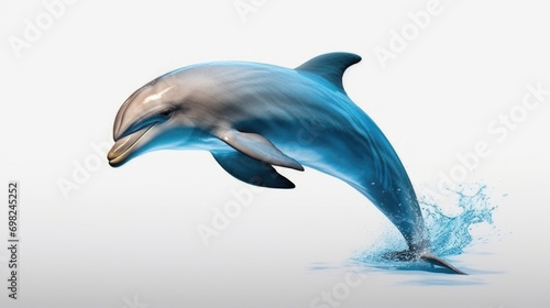 Stunning image capturing dolphin in mid-air as it jumps out of water. Perfect for nature enthusiasts and marine life lovers. © vefimov