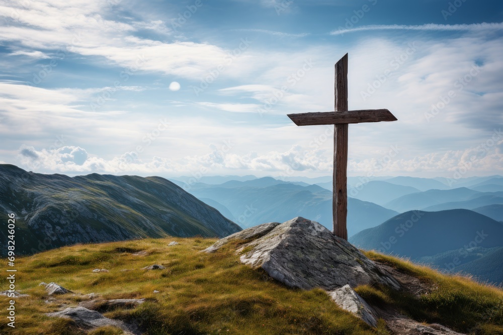 Cross on the top of mountain Cross on the top of mountain