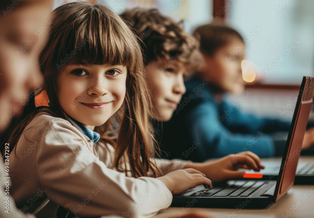 children playing with tablet computer children playing with tablet computer