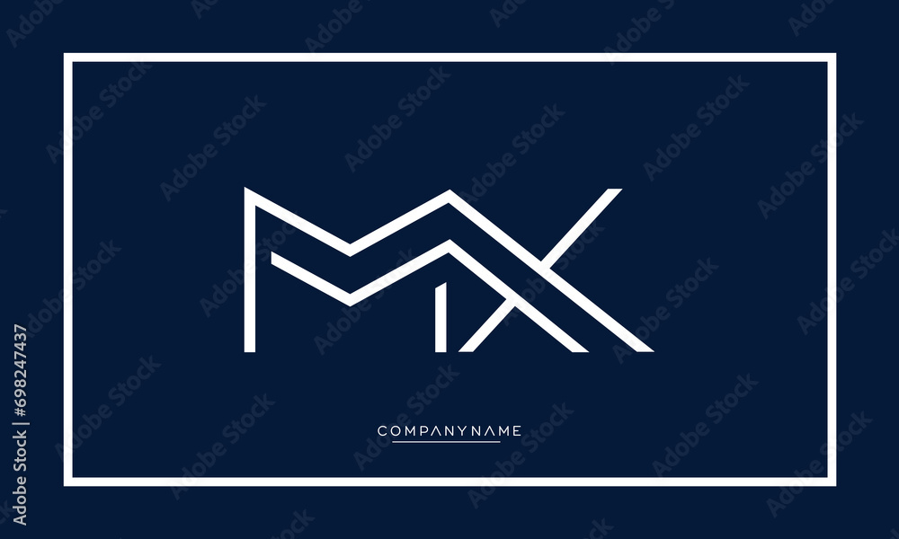 MX or XM alphabet letters abstract logo monogram