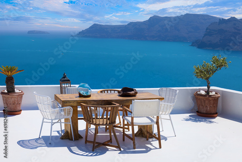 Scenic views of Oia Village on Rhodes Islands in Greece in historic center.