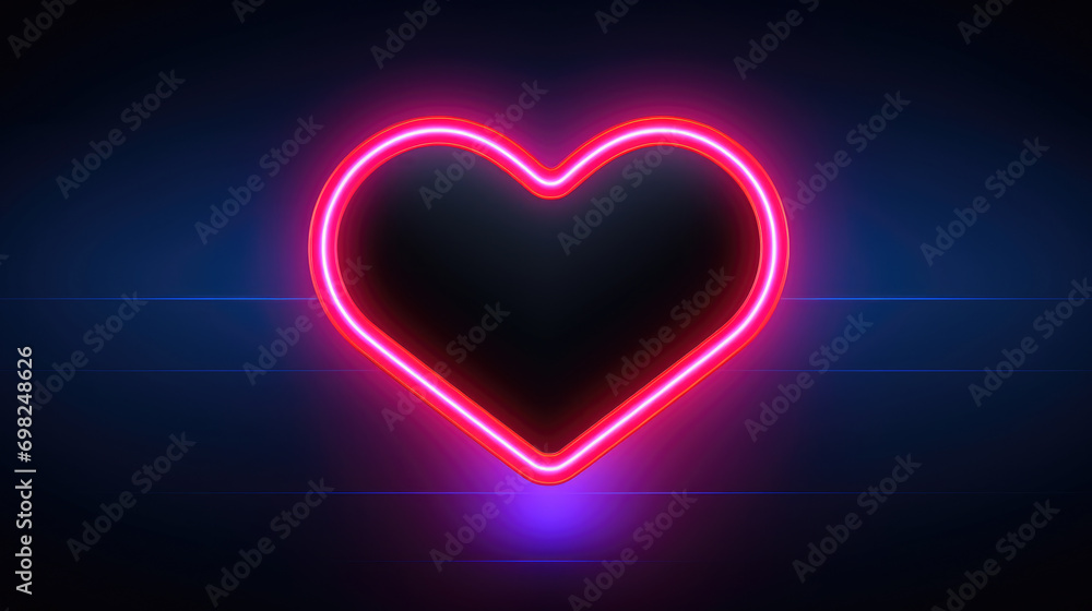 Heart-shaped neon sign on dark background. Can be used for various romantic or artistic concepts. Heart-shaped neon sign on dark background. Can be used for various romantic or artistic concepts.