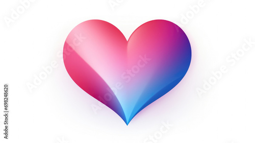 Pink and blue heart on white background. Suitable for various occasions.