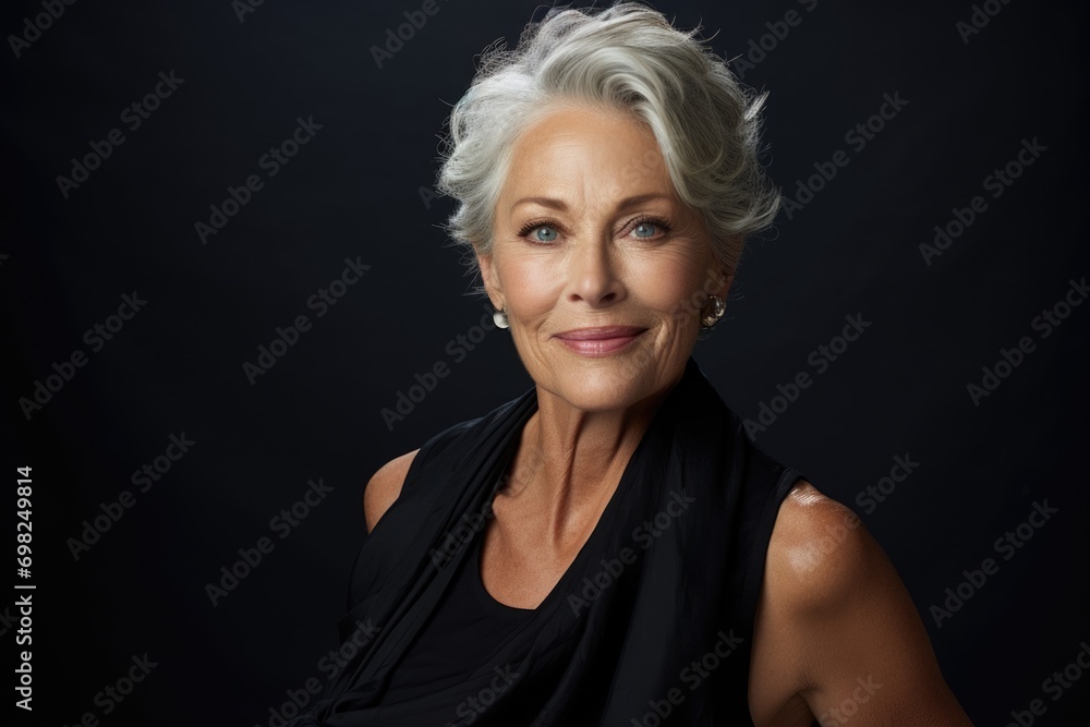 Studio portrait of a middle aged woman