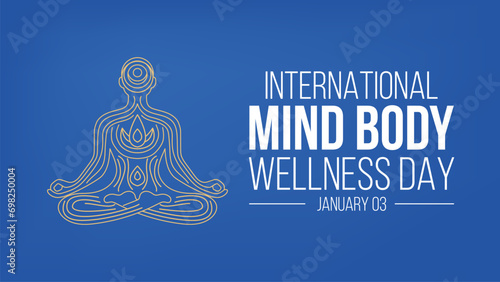 International Mind Body Wellness Day. January 3. Template For Banner, Greeting Card, Poster Background. Vector Illustration