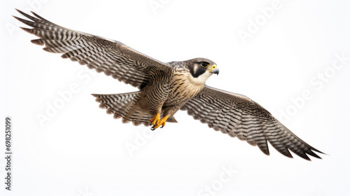 Bird flying in sky with its wings spread. Suitable for nature and wildlife themes.